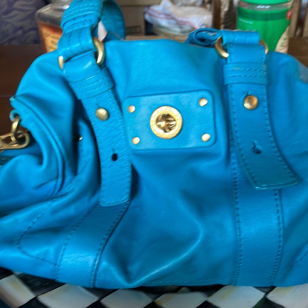 Marc by Marc jacobs turquose slouchy. Carry all shoulder bag. Leather classic